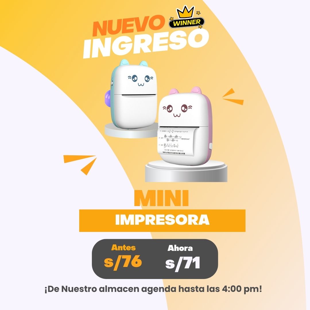 MINI IMPRESORA PORTÁTIL TÉRMICA BLUETOOTH RECARGABLE ROSADO